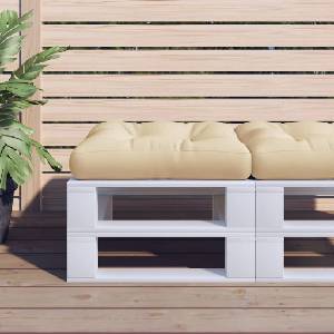 vidaXL Палетна възглавница бежова 58x58x10 см плат (360903)