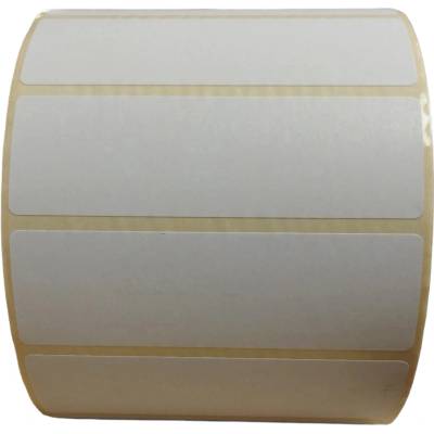 Papierová Etiketa 80 mm x 25 mm, Matný papier, Biela, Dutinka 40 mm, 2000 ks/kotúč, Silné lepidlo, Priemer kotúča 104 mm