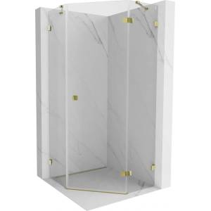 Mexen Lunar петостенна душ кабина с врата, дясна, 90 x 90 см, прозрачна, златна - 831-090P-090L-50-00-P (831-090P-090L-50-00-P)