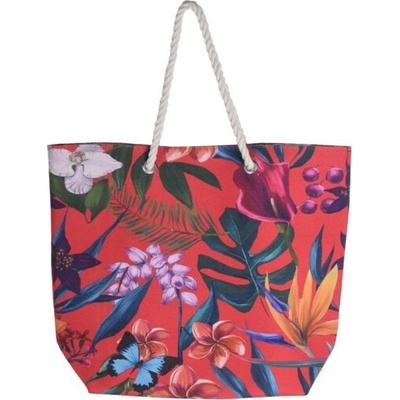 Koopman plážová taška LEAF 53x 42 x 16 cm červená