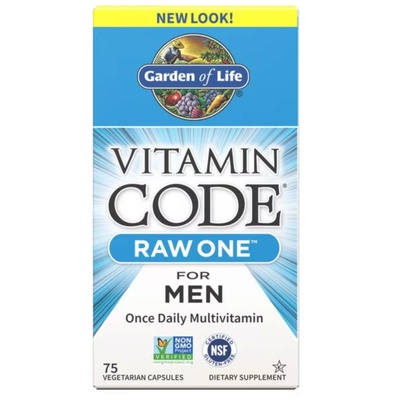 Vitamin Code Men Raw one For Men, мултивитамини за мъже, 75 растителни капсули