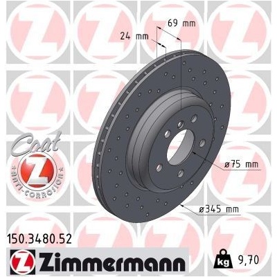 Brzdový kotúč (cena za 1ks) ZIMMERMANN 150.3480.52