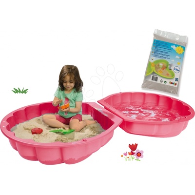 BIG Set pieskovisko mušľa dvojdielne Watershell Pinkružové a hygienický piesok pre najmenších 15 kg