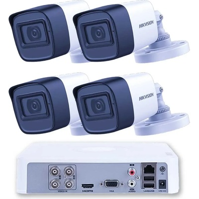 HIKVISION Готов комплект 4 камери 2MP Full HD 4 канала 1TB HDD 25m IR 20m бяла светлина (ZK4125E)