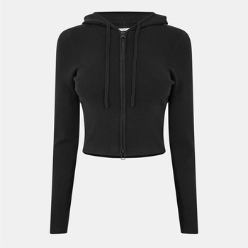 Jack Wills Суичър Jack Wills Knitted Zip Hoodie Women - Black