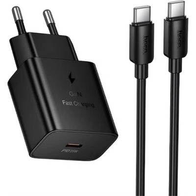 hoco. N76 мрежово зарядно устройство с Type-C конектор, 25 W, GaN + Type-C кабел, ЧЕРНО N76_TYPEC_B (N76_TYPEC_B)