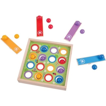 Bigjigs Toys - Дървена игра с топчета - Право в целта