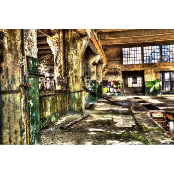 DIMEX ART s. r. o Флизелинов фототапет изоставена фабрика 375 x 250 см