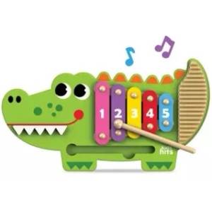 KIDSHITS Хитове за деца: ксилофон с форма на крокодил, дърво