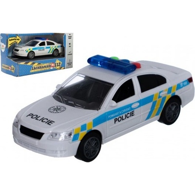 Teddies policajné auto na zotrvačník so zvukom a svetlom 15 cm