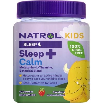 Natrol Kids Melatonin pro děti, spánek a klid, jahoda 60 gumíků