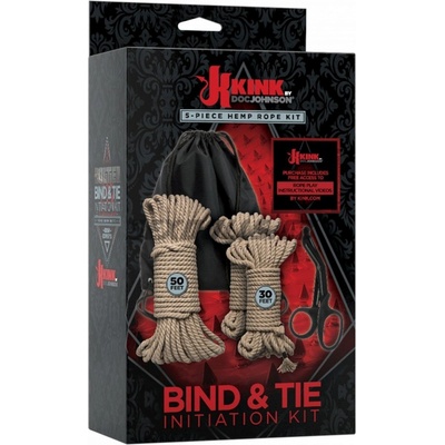 Doc Johnson Kink Bind & Tie Initiation Kit 5 Piece Hemp Rope Kit bondážní sada