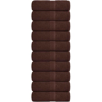 vidaXL Кърпи за гости FROGN 10 бр. Кафяви 30x50 см 360 г/м2 (136757)