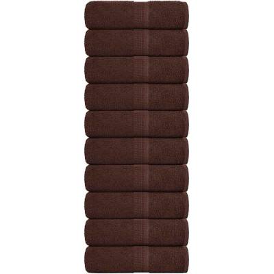 vidaXL Кърпи за гости FROGN 10 бр. Кафяви 30x50 см 360 г/м2 (136757)