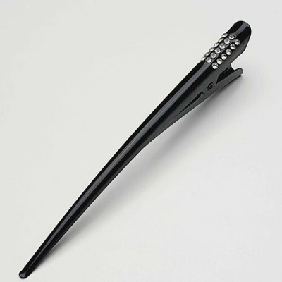 RB-nakuplevne Kovová pineta do vlasů s kamínky černá – 12 cm