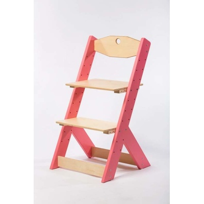 Lucas Wood Style rostoucí židle Omega II růžová/přírodní