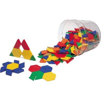 Learning Resources Игрален комплект Learning Resources - Пластмасов танграм, 250 броя (6618020026)
