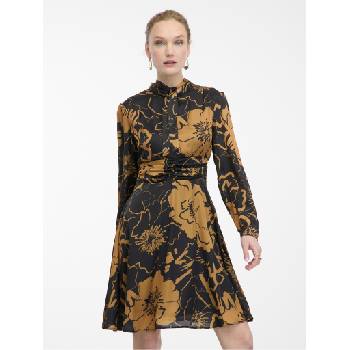 orsay Кафяво-черна дамска сатенена рокля на цветя ORSAY Orsay | Cheren | ЖЕНИ | XS