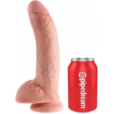 King Cock 9" Cock with Balls Flesh Dildo biały