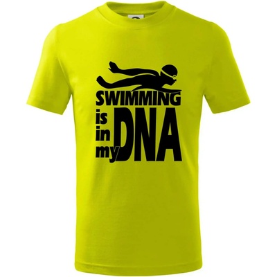 Swimming is in my DNA tričko detské limetková
