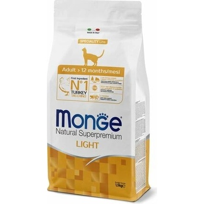 MONGE Natural Superpremium Adult Light s morčacím mäsom 1,5 kg