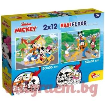 Lisciani Пъзел LISCIANI 86559 - 2 x 12 части - Мики Маус, двулицеви пъзели (LI86559)
