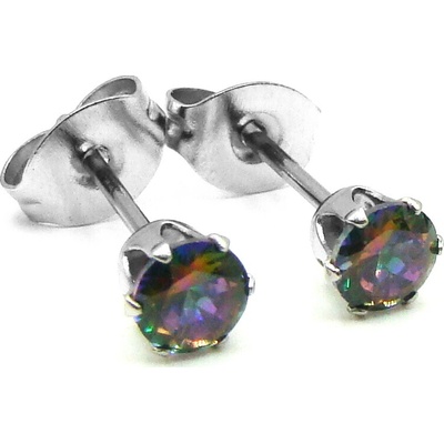 RajSperku Náušnice z Chirurgické oceli s kamínkem 0,4 cm barevné NS260142