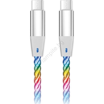 ALIGATOR DATKP62 - USB кабел USB-C / USB-C с LED подсветка, 65W PD, 1, 2 m (PH0032)