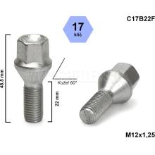 Kolový šroub M12x1,25x22 kužel, klíč 17, C17B22F, výška 48,5mm