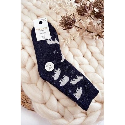 Kesi dámské Vlněné ponožky V Polar Bear námořnická modrá Odstíny tmavě modré