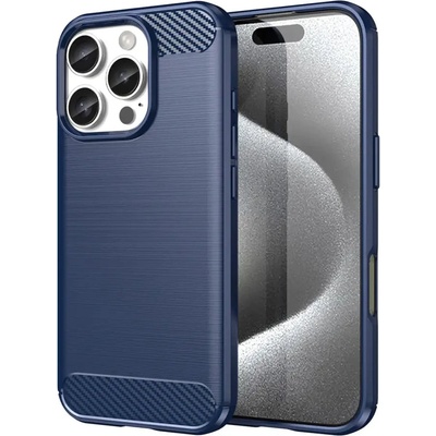 HQWear Карбонов кейс за iPhone 16 Pro Max, син (Carbon case iPhone 16 Pro Max blue)