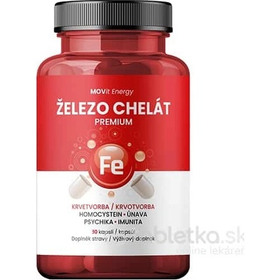 MOVit Energy Železo Chelát 30 kapsúl