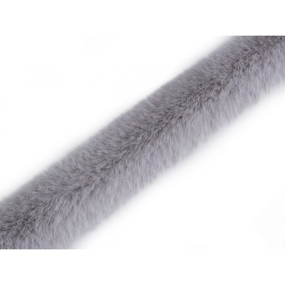 Všívacia odevná / dekoračná kožušina okrúhla šírka 3 cm - 1 m 4 šedá svetlá