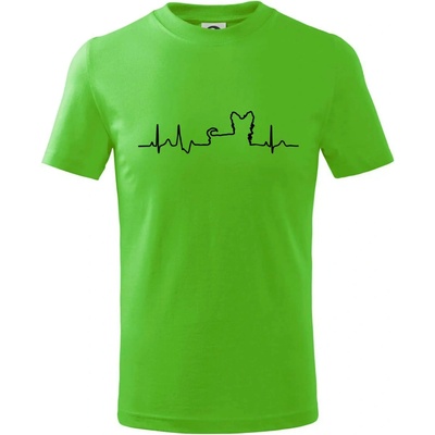 Yorkshirský teriér EKG tričko detské Apple Green