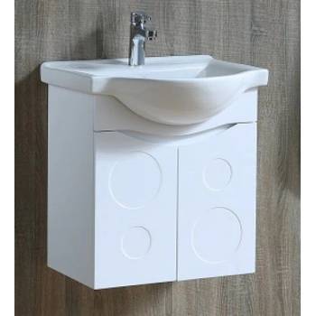 Inter Ceramic Конзолен PVC шкаф ICP 5559 "ТОМАС" с умивалник, 55.5x50x60см (5559 ТОМАС)