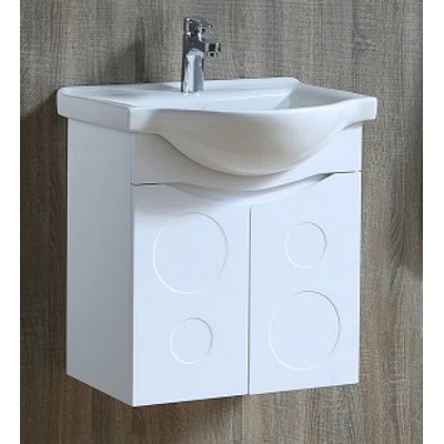 Inter Ceramic Конзолен PVC шкаф ICP 5559 "ТОМАС" с умивалник, 55.5x50x60см (5559 ТОМАС)