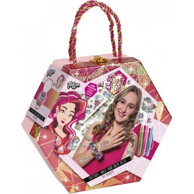 Totum Творчески комплект, Totum, Тебешир за коса и бляскави татуировки, 8 части (T062016)