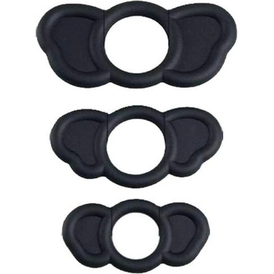 Mokko Комплект силиконови пенис рингове за ерекция "elephant black" 3 броя