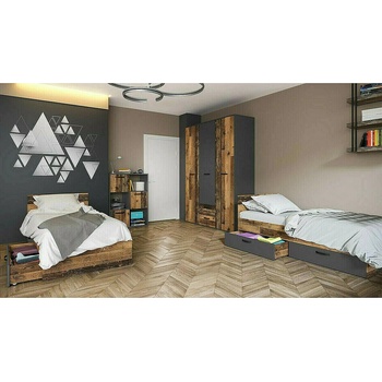 ИРИМ Модулно обзавеждане за младежка стая Сити 5040 олд стайл / графит