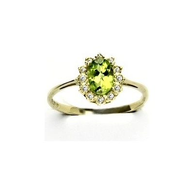 Čištín zlatý s diamanty přírodní olivín žluté zla VR 247