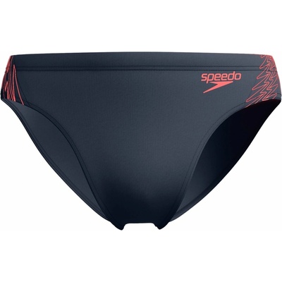 Speedo pánske plavky Hyperboom SPL 7CM BRF sivé /oranžové