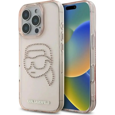 KARL LAGERFELD IML Rhinestones Karl Head Case за iPhone 16 Pro Pink (3666339352240)