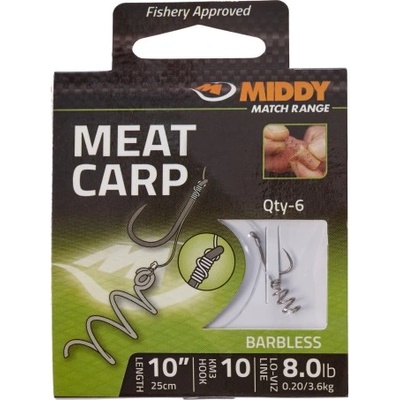 Middy Вързани куки MIDDY Meat Carp Hooks - 6 броя в пакет (M218xx)