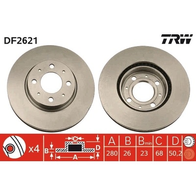 Brzdový kotúč TRW DF2621