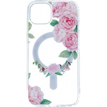 Pouzdro Tel Protect Flower iPhone 12 MagSafe s růžovými květy