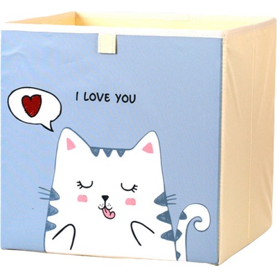 Dream Creations Látkový box kočka šedý 33 x 33 x 33 cm