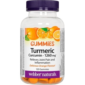 Webber Naturals Turmeric Curcumin Gummies / Куркума, 120 желирани таблетки с вкус на портокал Webber Naturals (3084 WN)