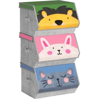 SongmicsHome Dětský úložný regál ANIMALS 3x35x25cm, vícebarevná RFB760P01