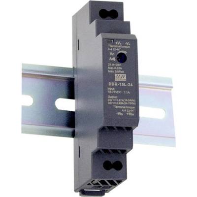 MEAN WELL DDR-15L-12 DC/DC měnič napětí na DIN lištu 12 V/DC 1.25 A 15 W Počet výstupů:1 x Obsah 1 ks