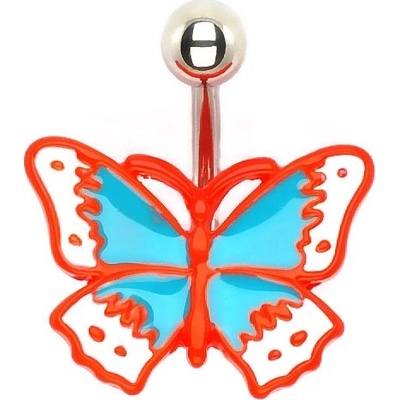 Šperky eshop piercing do pupíku litý retro motýl I12.25